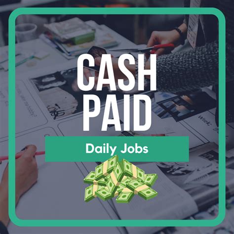 40 to 45 hours per week. . Cash paid daily jobs